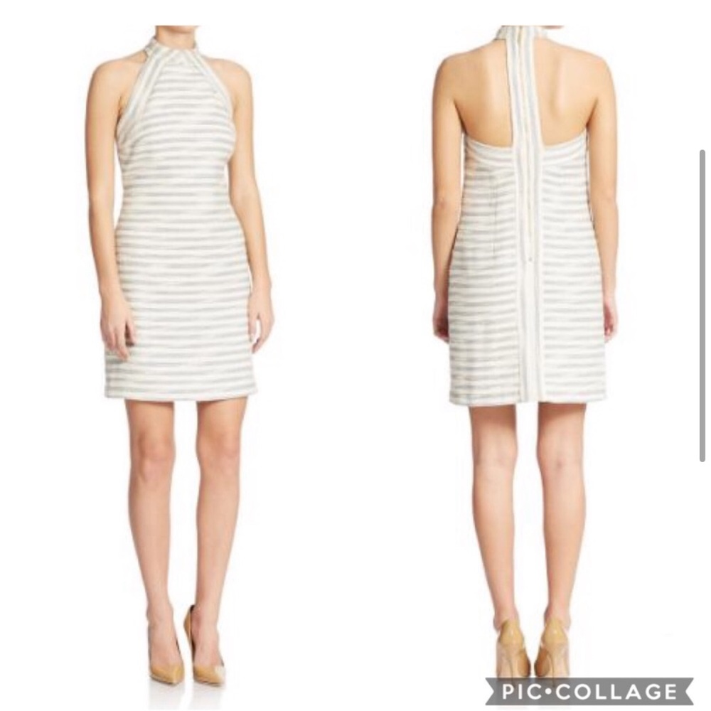 Badgley Mischka Summer Tweed Halter Dress